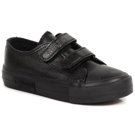 Sneakers da bambino in ecopelle con velcro Big Star nera KK374092 nero