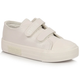 Sneakers da bambino in ecopelle con velcro Big Star bianca KK374093 bianco