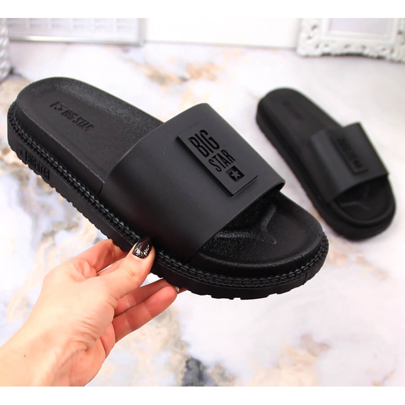 Ciabatte da donna nere con plateau Big Star LL274429 nero