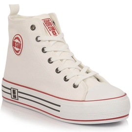 Sneakers alte da donna sulla piattaforma bianca Big Star LL274185 bianco
