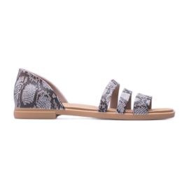 Sandali piatti aperti Crocs Tulum W 206109-15W beige marrone