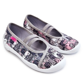 BEFADO S.A. Pantofole Ballerina Befado Kotki 116X315 Grigio-Rosa