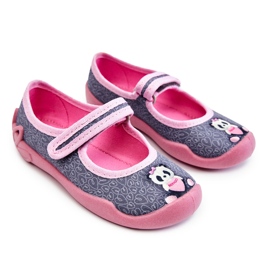 BEFADO S.A. Pantofole per bambini Befado Panda 114X506 Grigio-Rosa