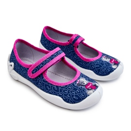 BEFADO S.A. Pantofole da ballerina per bambini Befado Teddy Bear 114X505 blu navy rosa