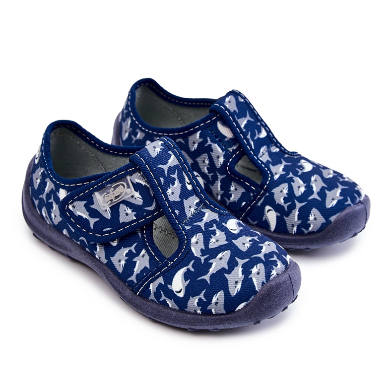 BEFADO S.A. Pantofole per bambini Befado Sharks 010X032 Blu navy