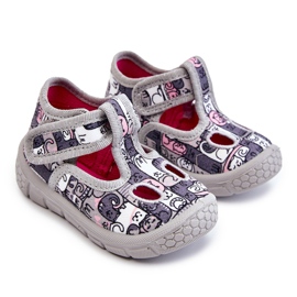BEFADO S.A. Pantofole per scarpe per bambini Befado Kotki 630P001 grigio