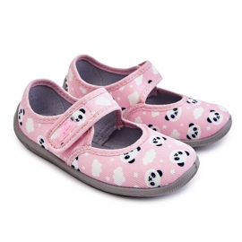 BEFADO S.A. Pantofole per bambini Ballerine con velcro Befado Pandy 955X021 rosa chiaro