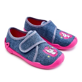 BEFADO S.A. Pantofole per bambini Befado Unicorno 122X016 Blu-Rosa