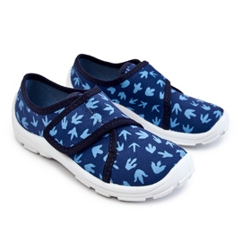 BEFADO S.A. Pantofole per bambini Befado Tracce di un dinosauro 974X476 Blu navy