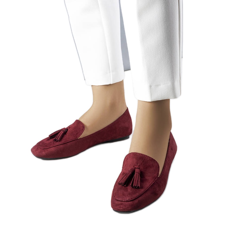 PA1 Ballerine bordeaux in ecopelle scamosciata di Cillian rosso