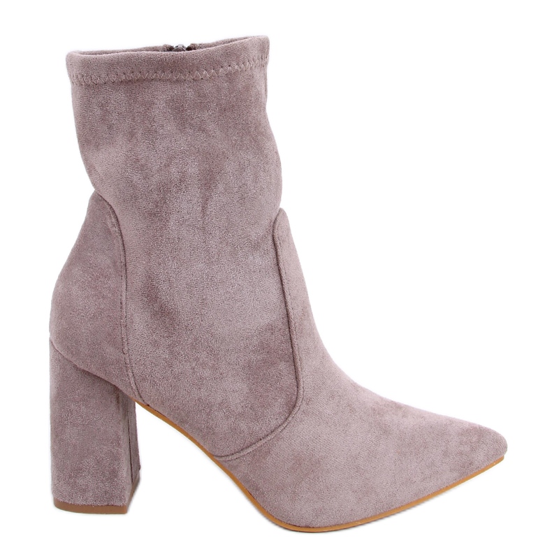 PA1 Stivali con tacco Natalie Khaki in camoscio beige