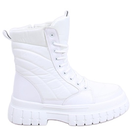 PA1 Stivale stringato piatto Barkin Blanco bianco