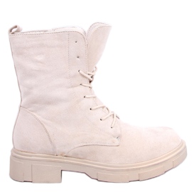 PA1 Stivaletti in camoscio con lacci Lavey Beige