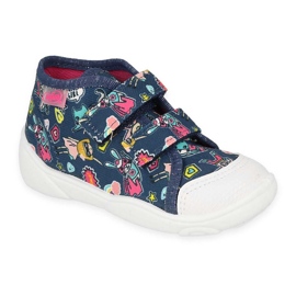 Slifori per bambini di Befado 212P080 blu navy con applicazioni colorate