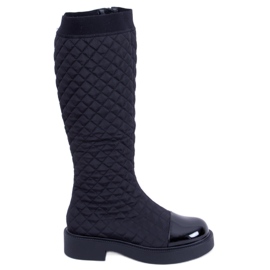 Eleganti stivali trapuntati Coco Black nero