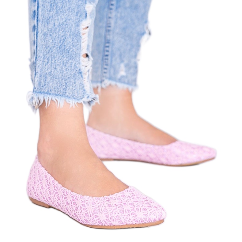 Ballerine in pizzo East Side rosa