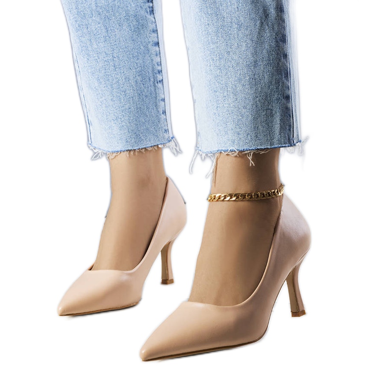BM Décolleté beige con tacco basso di Jayda