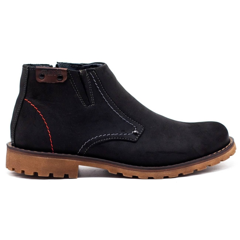Olivier Stivali da uomo 815 Scarpe in pelle nera nero