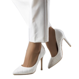 Tacchi alti trapuntati bianchi bianco