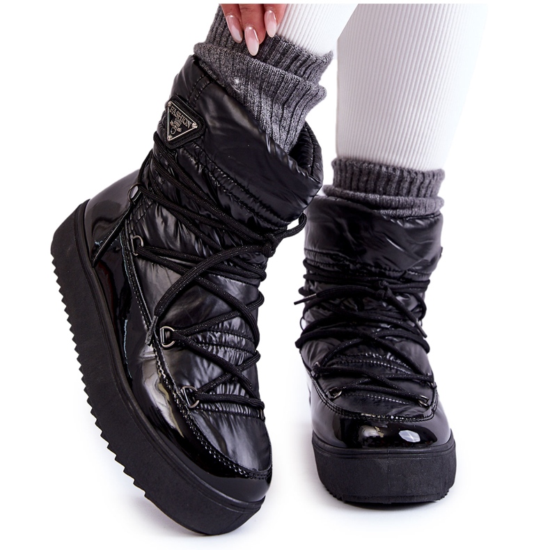 PM1 Stivali da neve stringati alla moda da donna in Carrios neri nero