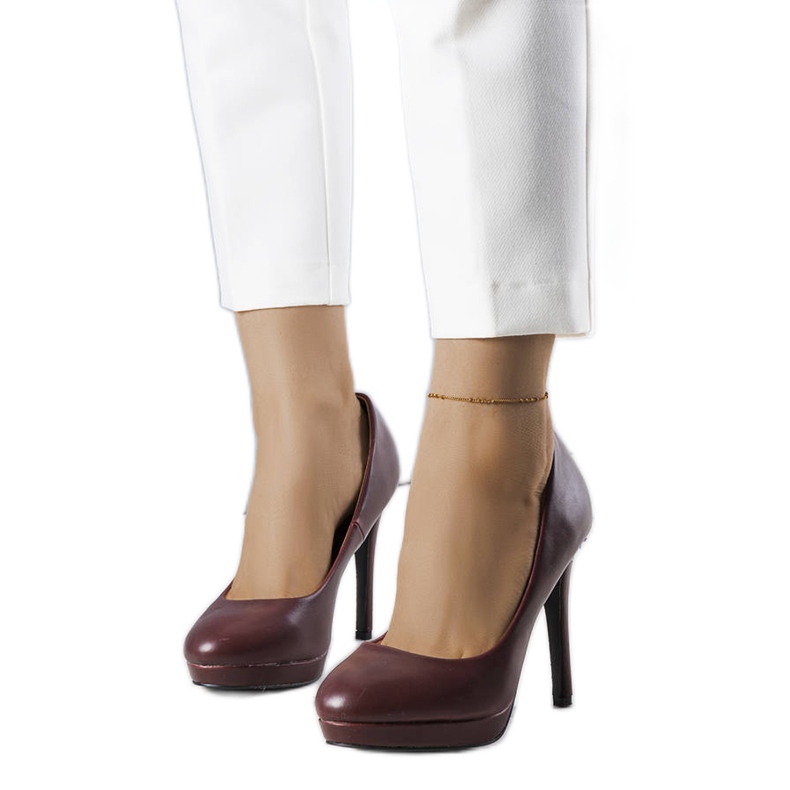 PA1 Décolleté bordeaux con tacco alto di Santino rosso