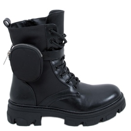 Stivali stringati Victor Black nero