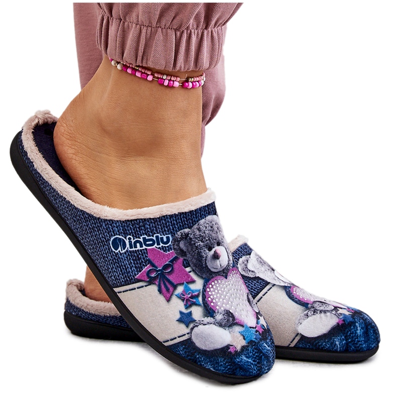 BEFADO S.A. Pantofole Befado Teddy Bear Con Cuore 155D210 Blu Navy