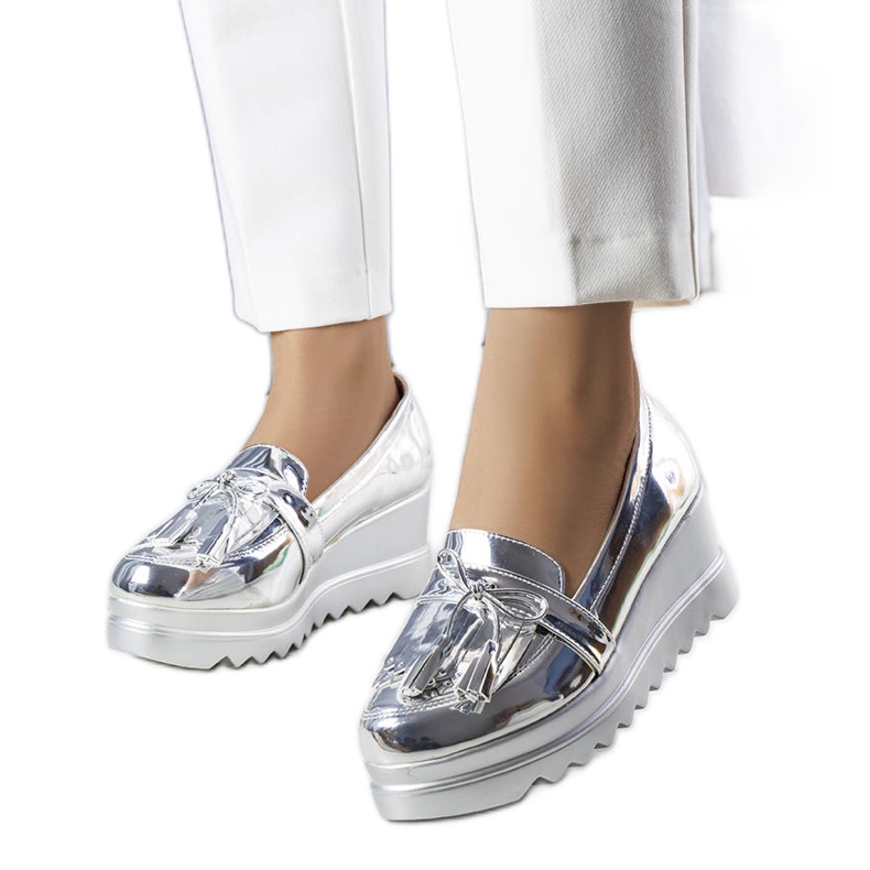 BM Scarpe con zeppa argento Cleo d'argento