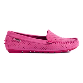 Mocassini da donna traforati Shelovet elastico fucsia rosa
