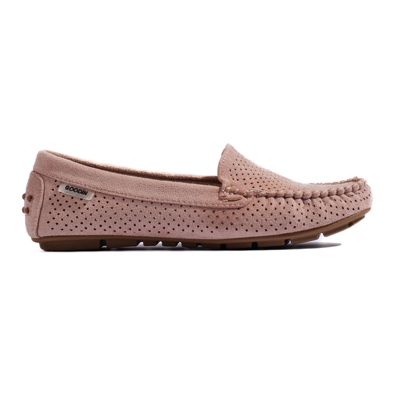 Mocassini da donna traforati Shelovet elastico rosa chiaro