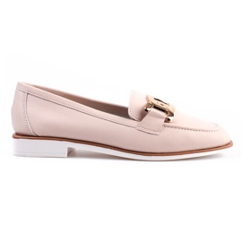 Mocassini da donna Shelovet in pelle beige