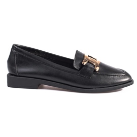 Mocassini donna Shelovet in pelle nera nero