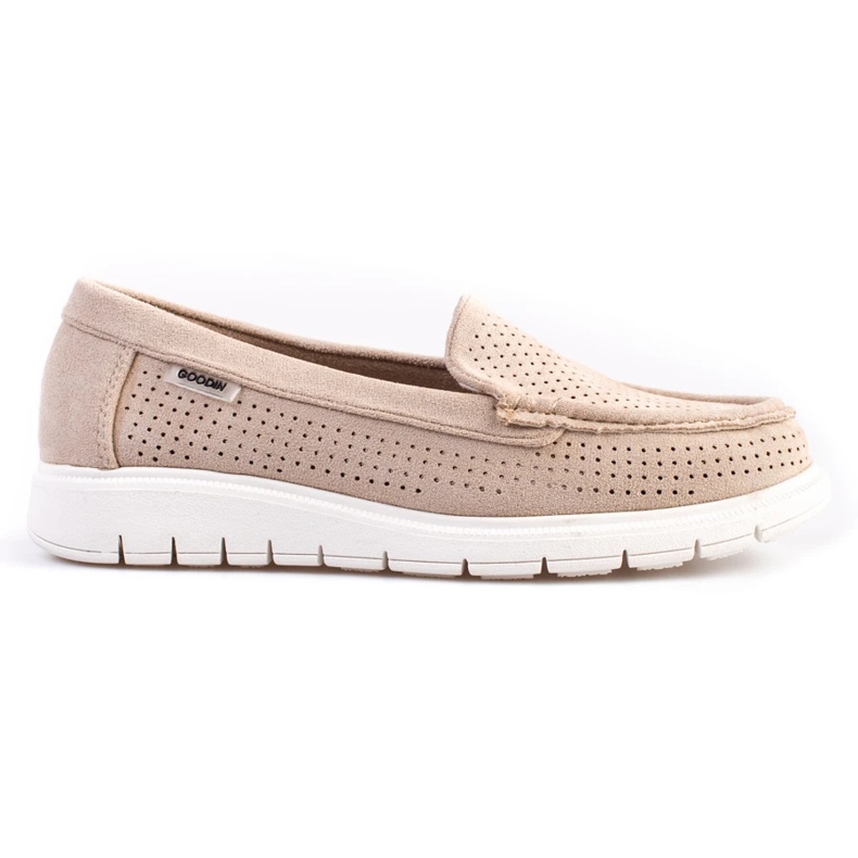 Mocassini traforati Shelovet beige da donna