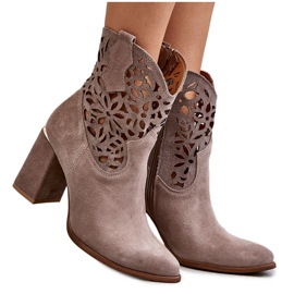 Lewski Shoes Stivaletti Traforati in Pelle Scamosciata Leewski Shoes 3264 Marrone chiaro