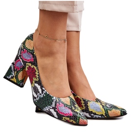 Lewski Shoes Décolleté in pelle con motivo a serpente Left Shoes 3277 Multicolore