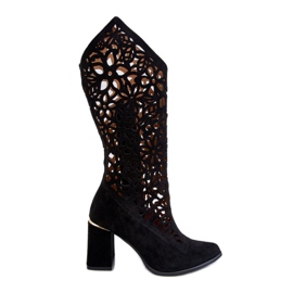 Lewski Shoes Stivali Traforati in Pelle Scamosciata Leewski Shoes 3234 Nero