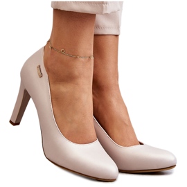 Décolletée Donna Con Tacco Sergio Leone Beige Chiaro Pearl Campbell