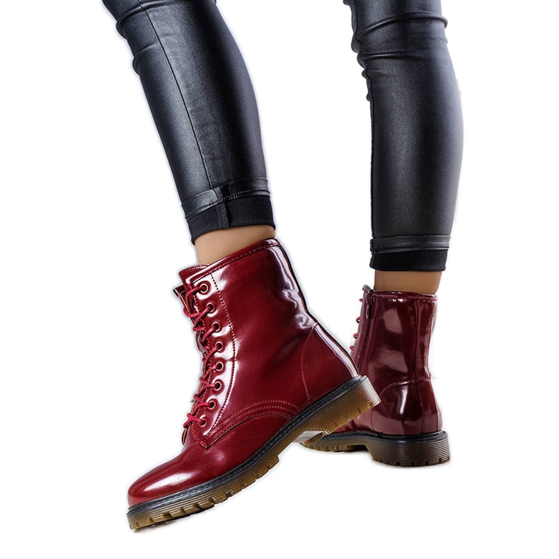 Stivali Rhys in vernice rossa rosso