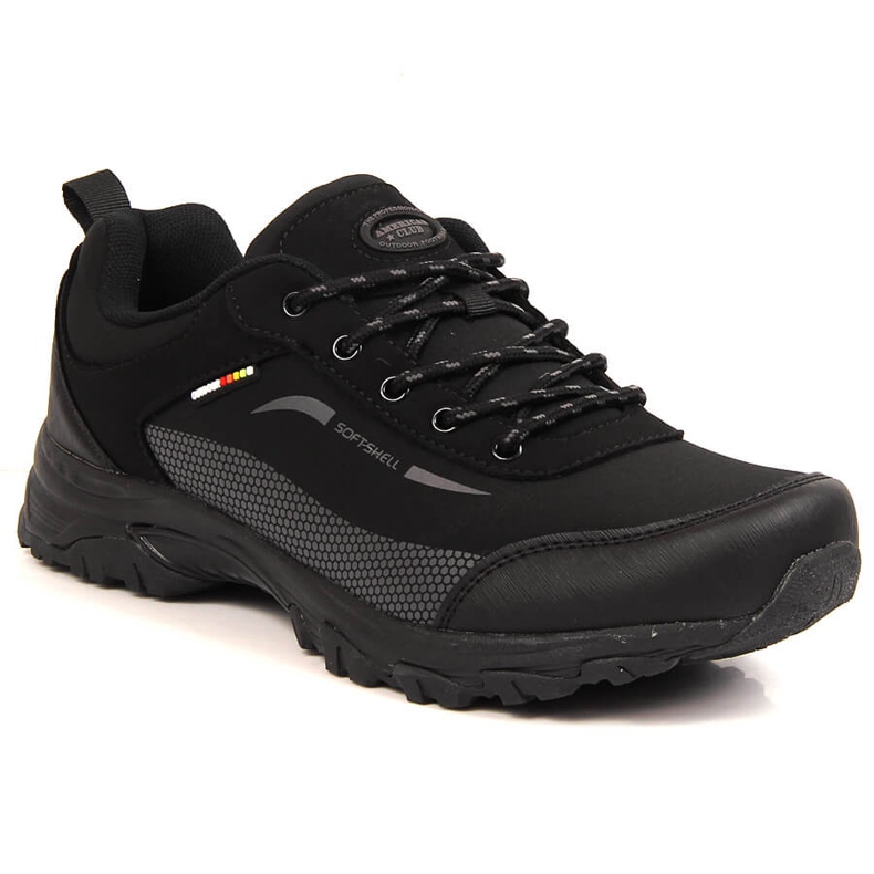 Scarpe da trekking impermeabili da uomo in softshell nero American Club