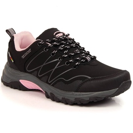 Scarponcini da trekking impermeabili neri American Club da donna nero rosa