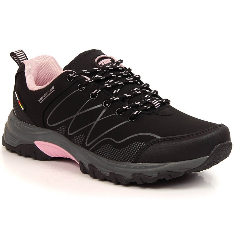 Scarponcini da trekking impermeabili neri American Club da donna nero rosa