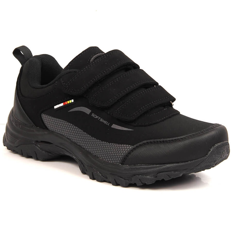 Stivali da trekking impermeabili neri American Club con velcro nero
