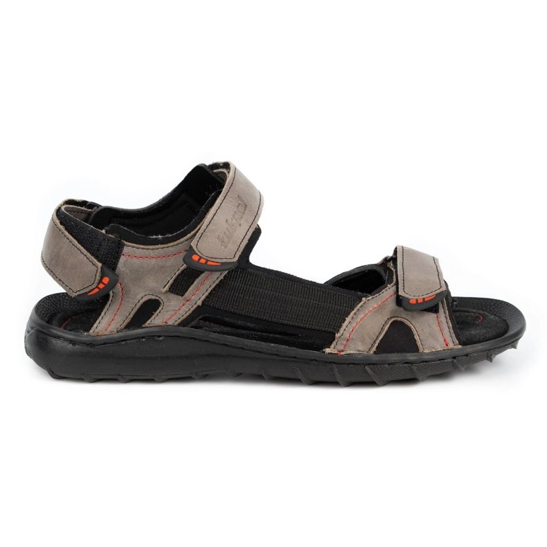 ŁUKPOL Sandali da uomo in pelle 832 grigio