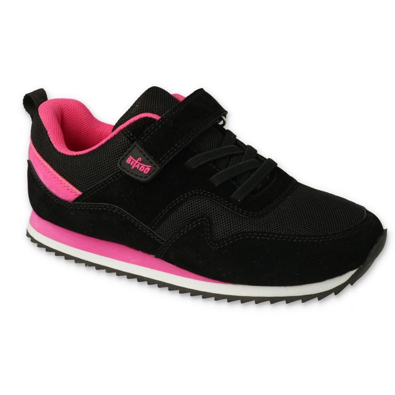 Befado sportivo per bambini con velcro 516X217 nero e rosa
