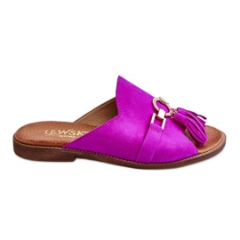Lewski Shoes Pantofole da donna in camoscio Leski Shoes 3226 Fucsia rosa