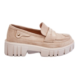 Scarpe Senza Lacci Da Donna In Camoscio Beige Fiorell
