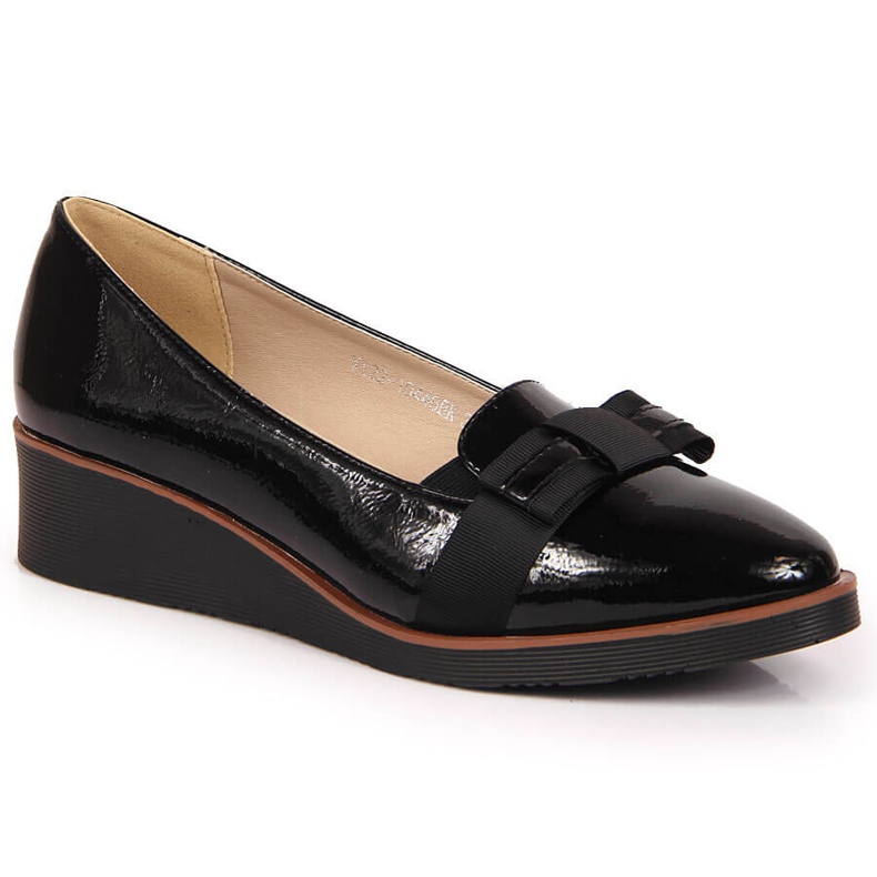 Scarpe con zeppa stringate da donna con fiocco nero Vinceza