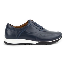 Olivier Scarpe casual da uomo in pelle 902KNT blu navy