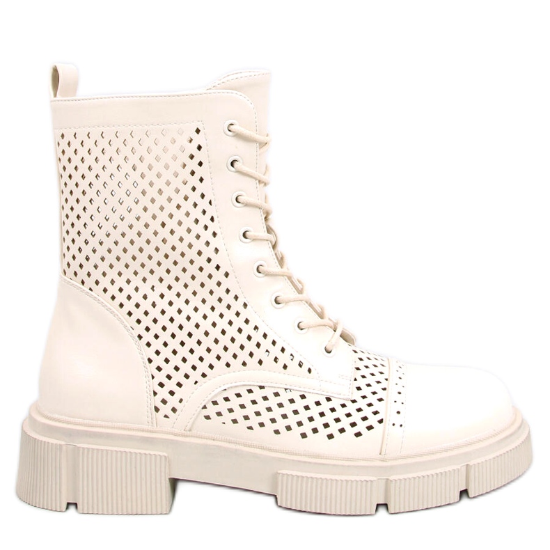 BM Stivali stringati traforati Wyman Beige