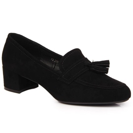 Scarpe stringate da donna in camoscio nero di Sergio Leone